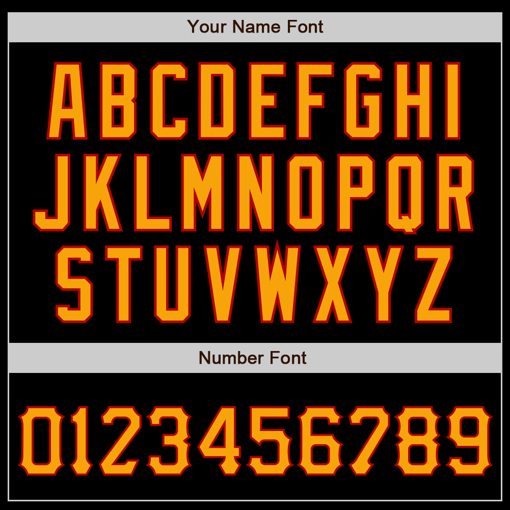 Custom Black Gold-Red Authentic Baseball Jersey