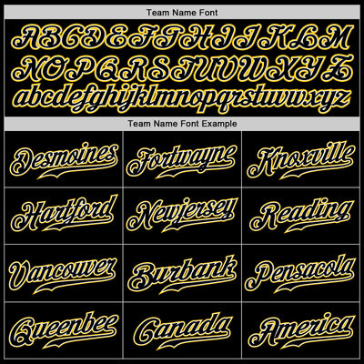 Custom Black Black-Gold Authentic Baseball Jersey