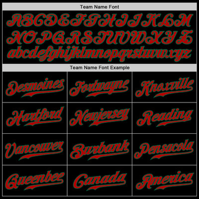 Custom Black Red-Kelly Green Authentic Baseball Jersey