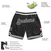 Custom Black White Pinstripe Black-White Authentic Basketball Shorts