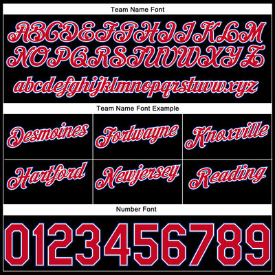 Custom Black White Pinstripe Red-Royal Authentic Basketball Shorts