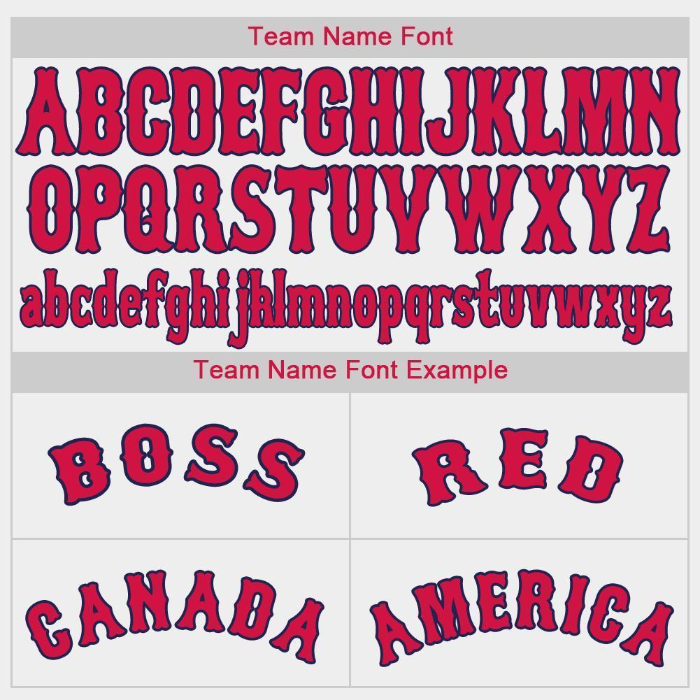 Custom White Red-Navy Baseball Jersey