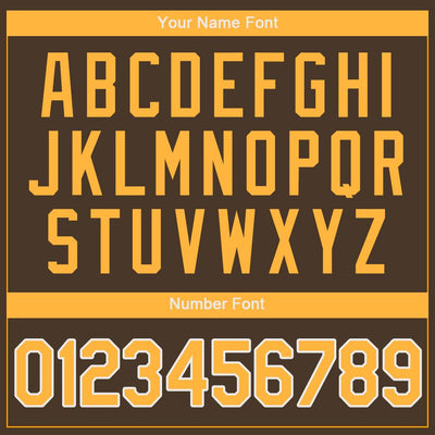 Custom Brown Gold-White Authentic Baseball Jersey