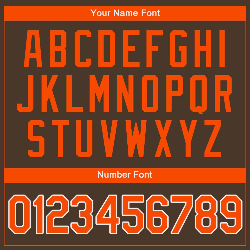 Custom Brown Orange-White Authentic Baseball Jersey