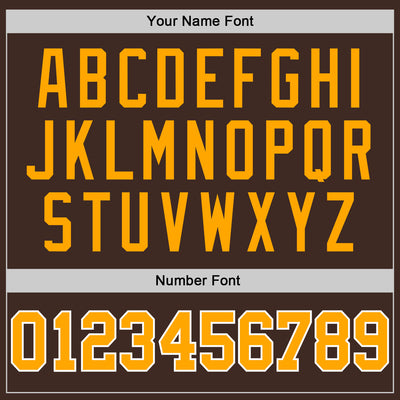 Custom Brown Gold-White Authentic Baseball Jersey