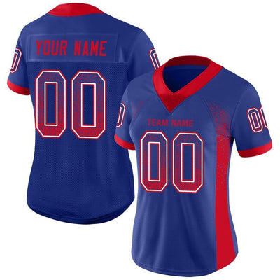 Custom Royal Red-White Drift Fashion Football Jersey