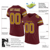 Custom Burgundy Old Gold-White Mesh Authentic Football Jersey
