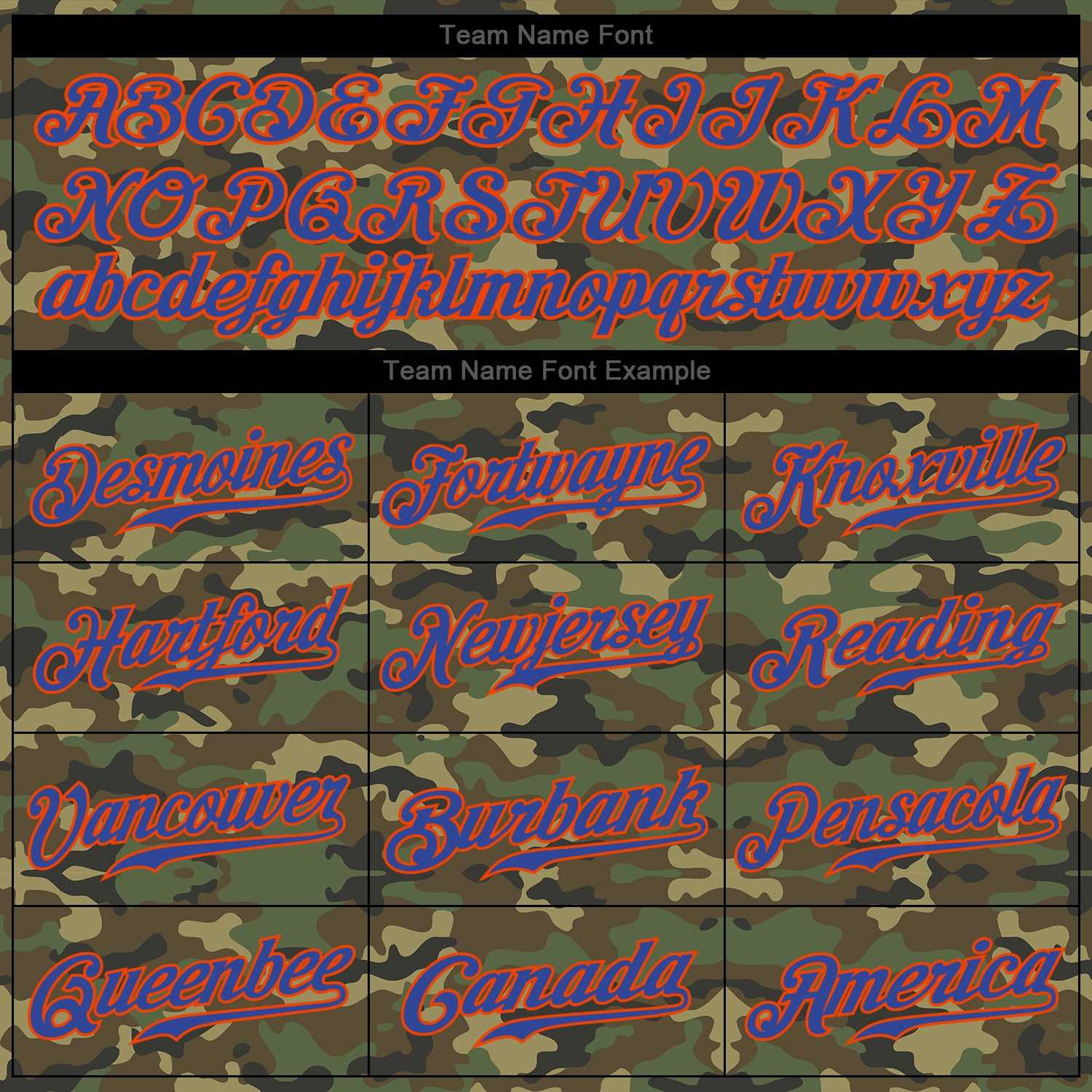 Custom Camo Royal-Orange Authentic Salute To Service Baseball Jersey