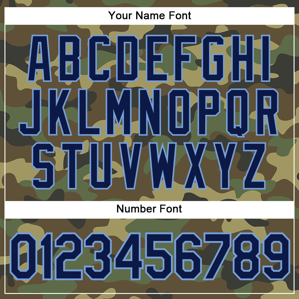 Custom Camo Navy-Powder Blue Authentic Salute To Service Baseball Jersey