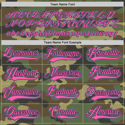 Custom Camo Light Blue-Pink Salute To Service Hockey Jersey