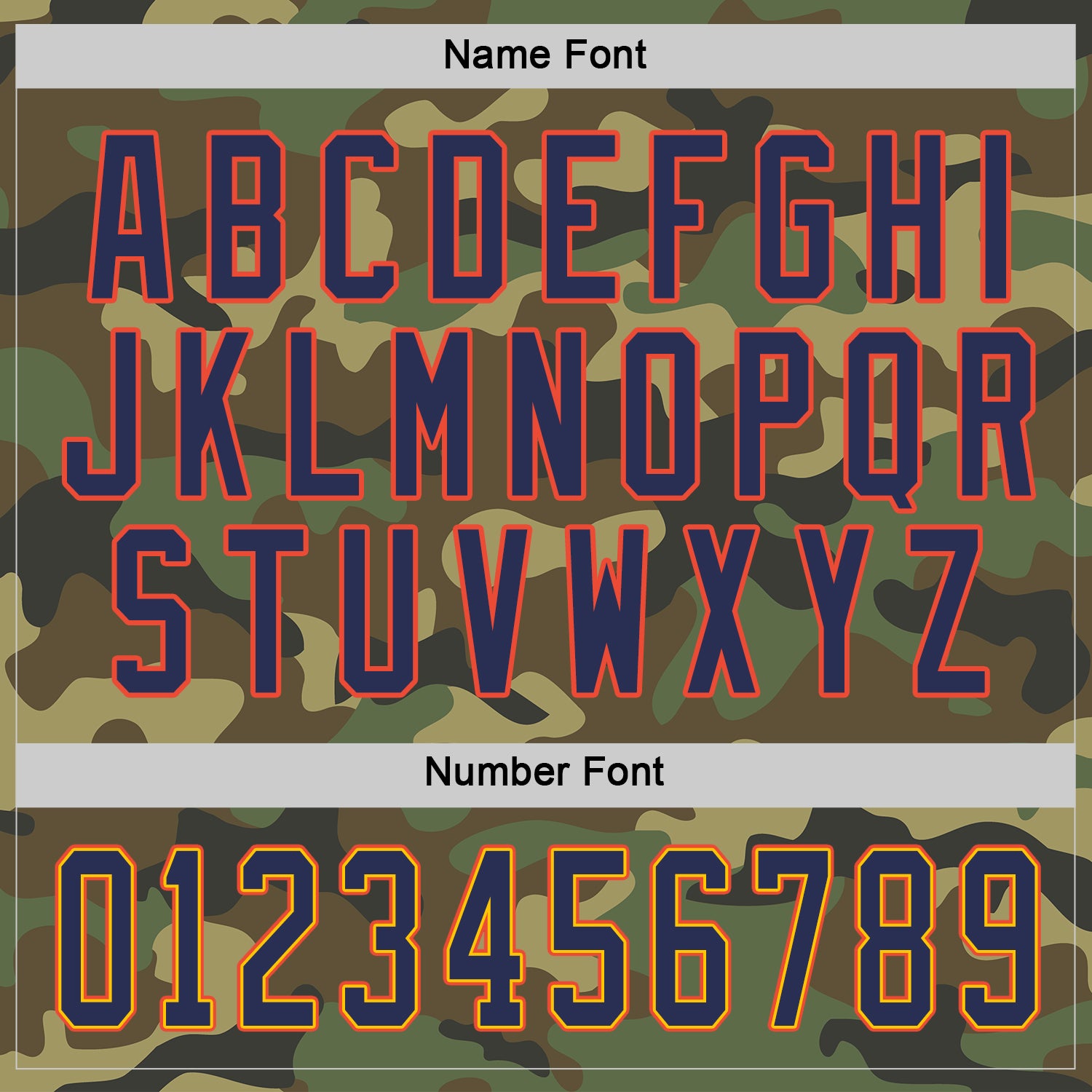 Custom Camo Navy-Orange Salute To Service Hockey Jersey