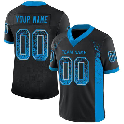 Custom Black Panther Blue-Gray Drift Fashion Football Jersey