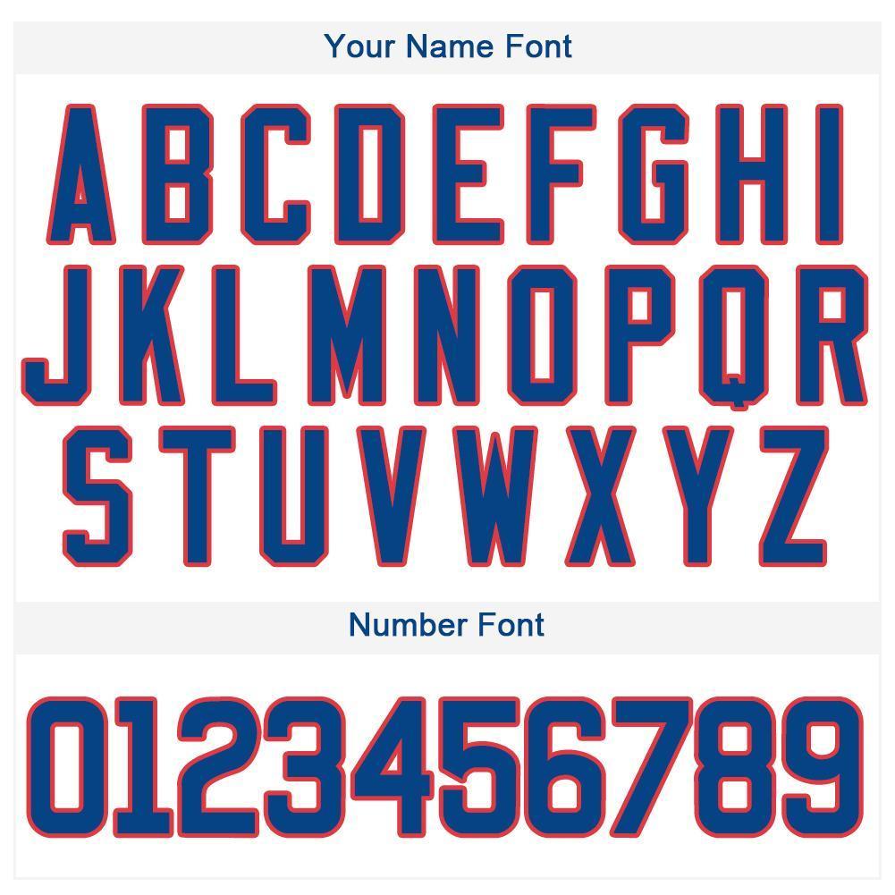 Custom White Royal Pinstripe Royal-Red Baseball Jersey