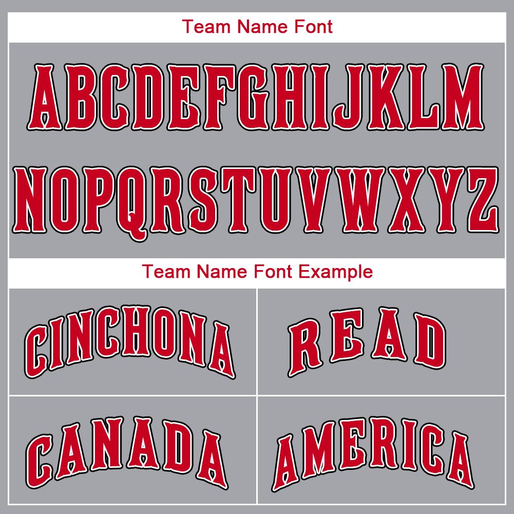 Custom Gray Red-White Baseball Jersey