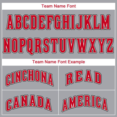 Custom Gray Red-White Baseball Jersey