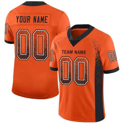 Custom Orange Black-White Drift Fashion Football Jersey