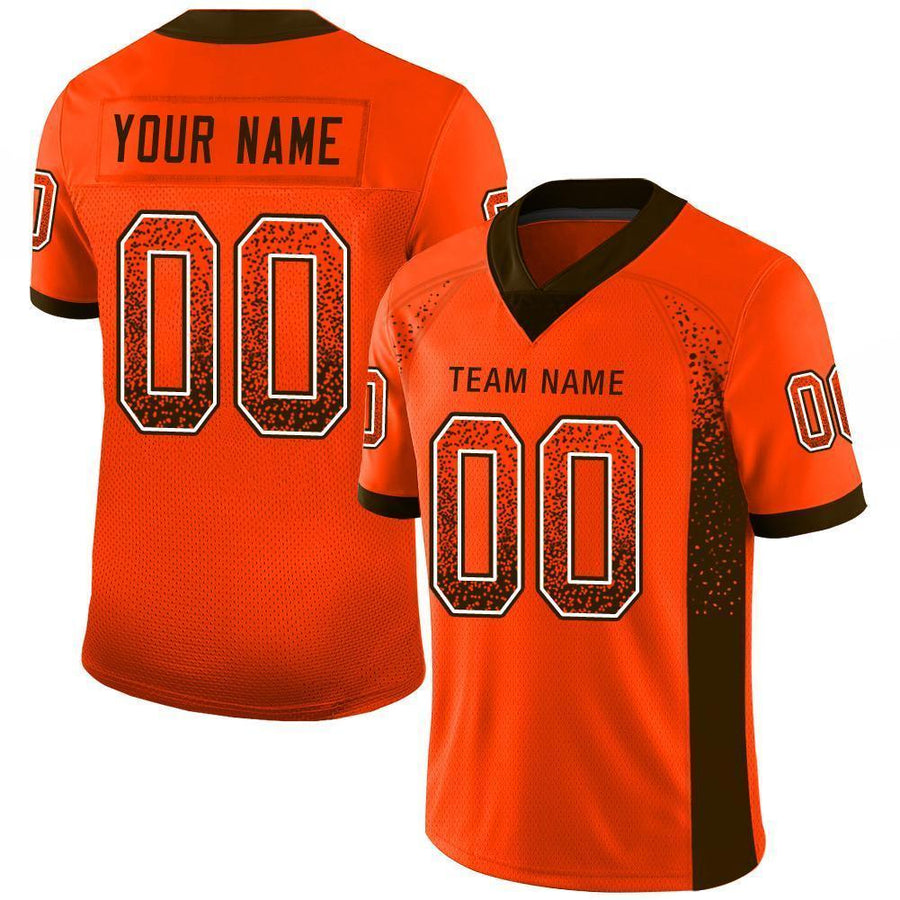 Custom Orange Brown-White Drift Fashion Football Jersey