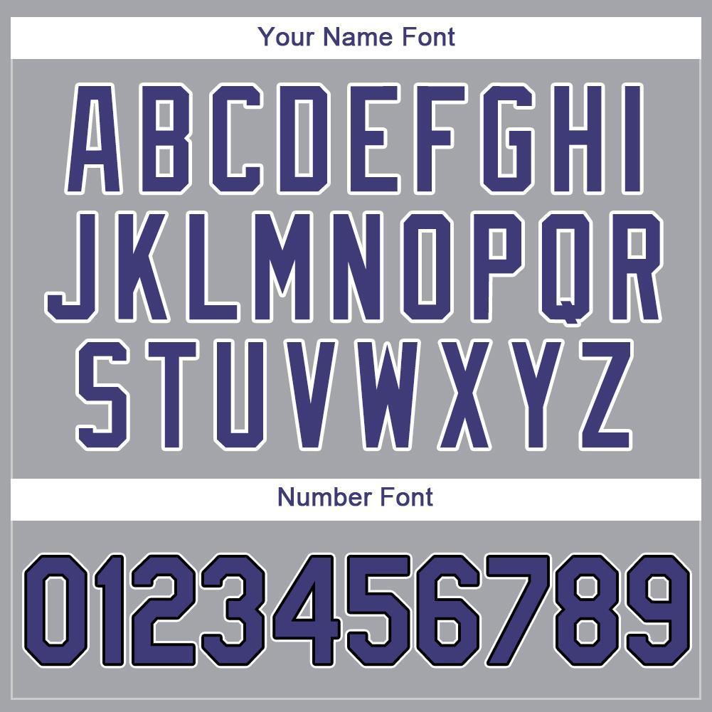 Custom Gray Purple-Black Baseball Jersey