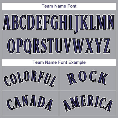 Custom Gray Purple-Black Baseball Jersey