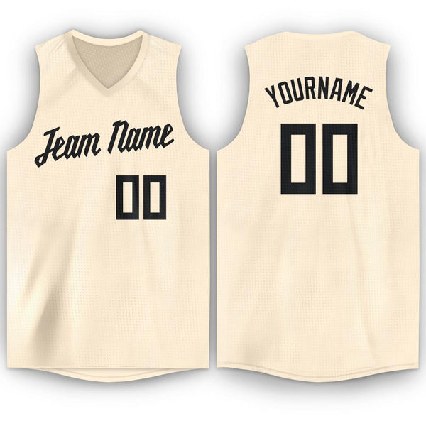 Plain Basketball Jersey V Neck Custom Cream Basketball Jersey