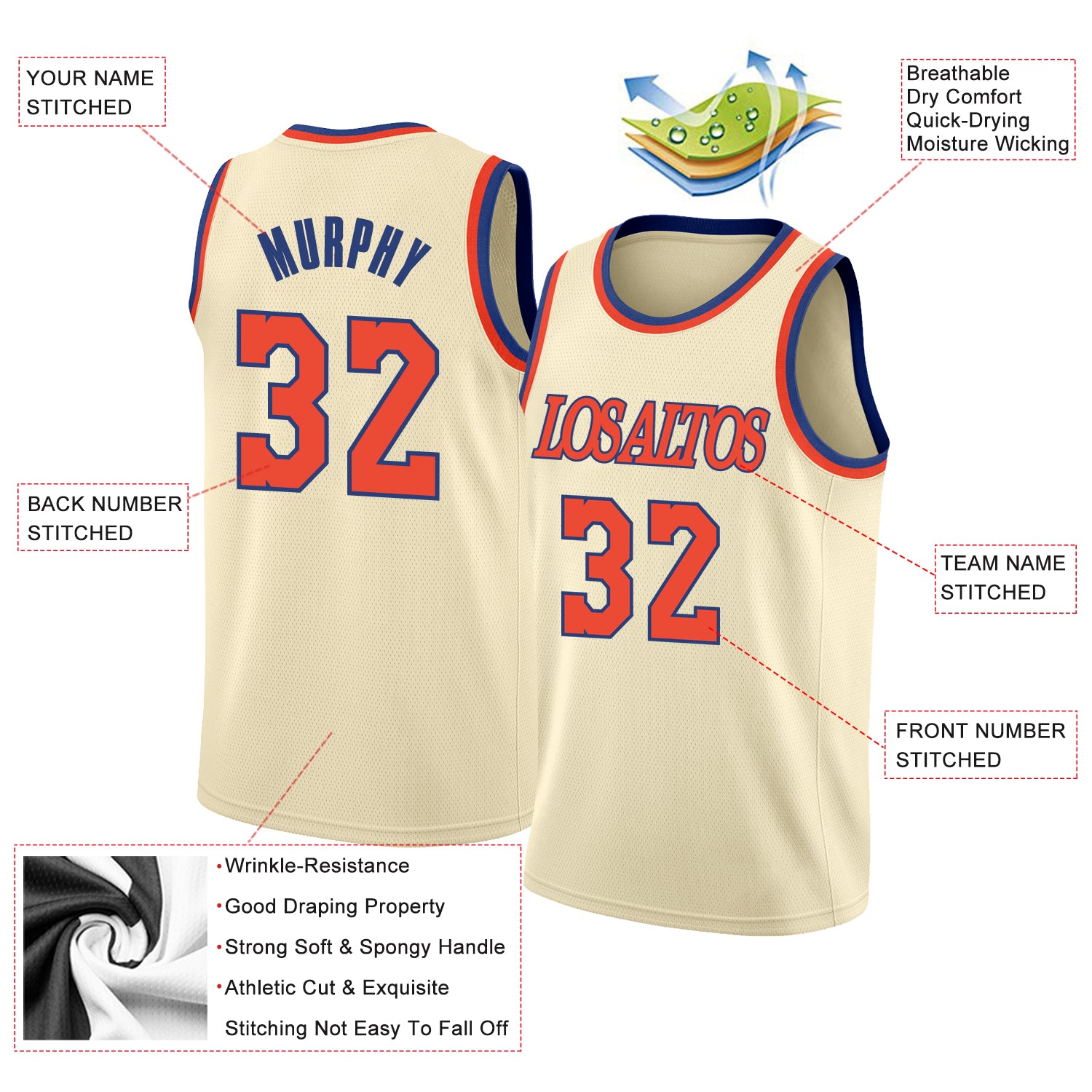 FANSIDEA Custom Basketball Jersey Yellow Brown-Cream Round Neck Sublimation Basketball Suit Jersey Men's Size:L