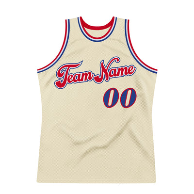 Custom Cream Basketball Jersey Hunter Green-Royal Authentic Throwback -  FansIdea