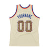 Custom Cream Camo-Royal Authentic Throwback Basketball Jersey
