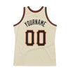 Custom Cream Black-Orange Authentic Throwback Basketball Jersey
