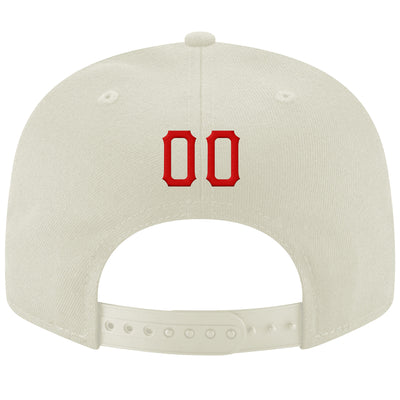 Custom Cream Red-Royal Stitched Adjustable Snapback Hat