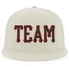 Custom Cream Black-Red Stitched Adjustable Snapback Hat