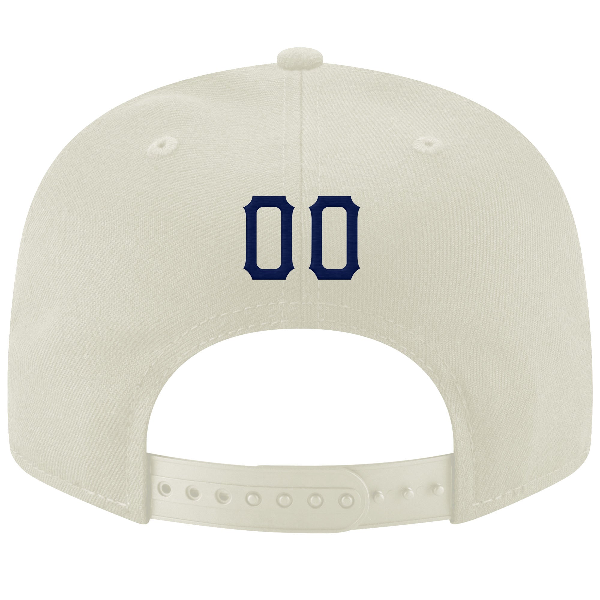 Custom Cream Navy-Gray Stitched Adjustable Snapback Hat