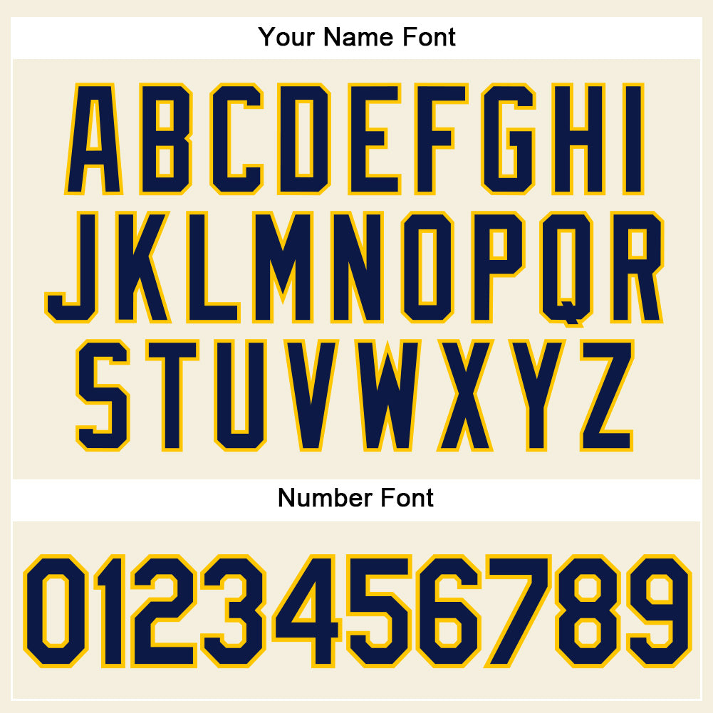 Custom Cream Navy Pinstripe Navy-Gold Authentic Baseball Jersey