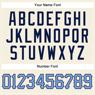 Custom Cream Navy Pinstripe Light Blue-Navy Authentic Baseball Jersey