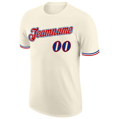 Custom Cream Royal-Red Performance T-Shirt