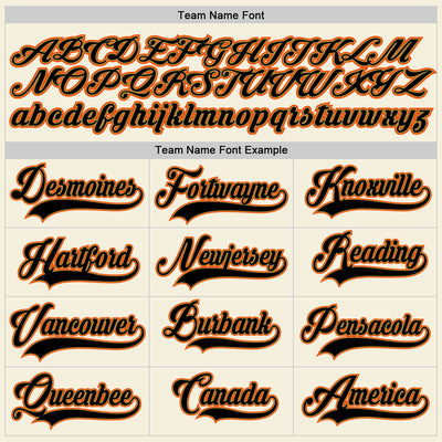 Custom Cream Orange Black-Old Gold Authentic Baseball Jersey