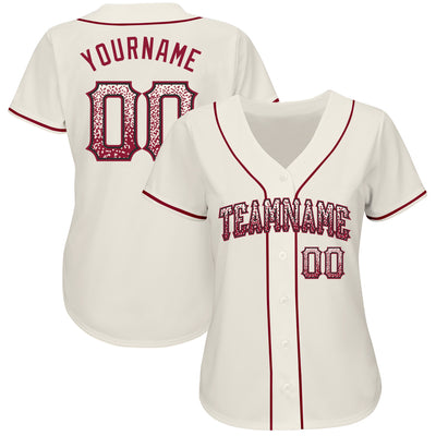 Custom Cream Crimson-Black Authentic Drift Fashion Baseball Jersey