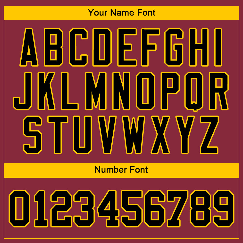 Custom Crimson Black-Gold Authentic Baseball Jersey