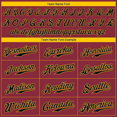 Custom Crimson Black-Gold Authentic Baseball Jersey