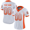Custom White Orange-Navy Mesh Drift Fashion Football Jersey