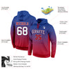 Custom Stitched Royal White-Red Fade Fashion Sports Pullover Sweatshirt Hoodie