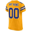 Custom Gold Royal-White Mesh Authentic Football Jersey