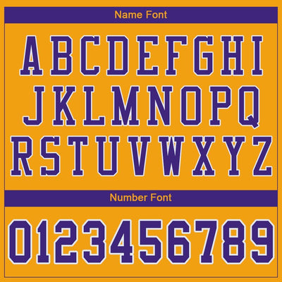 Custom Gold Purple-White Mesh Authentic Football Jersey