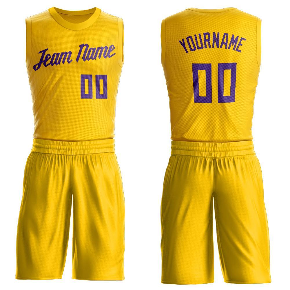 Yellow Sublimated Plain Custom Kids Basketball Uniforms | YoungSpeeds Mens