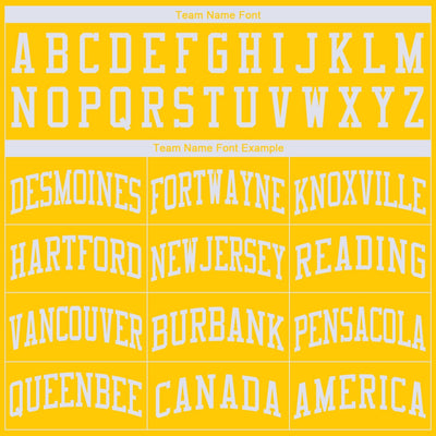 Custom Gold White Round Neck Basketball Jersey