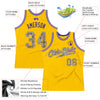 Custom Gold Camo-Purple Authentic Throwback Basketball Jersey