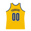 Custom Gold Navy-Light Blue Authentic Throwback Basketball Jersey