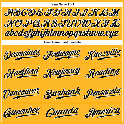 Custom Gold Black-White Authentic Baseball Jersey