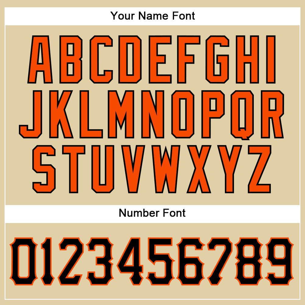 Custom Sand Black-Orange Authentic Baseball Jersey