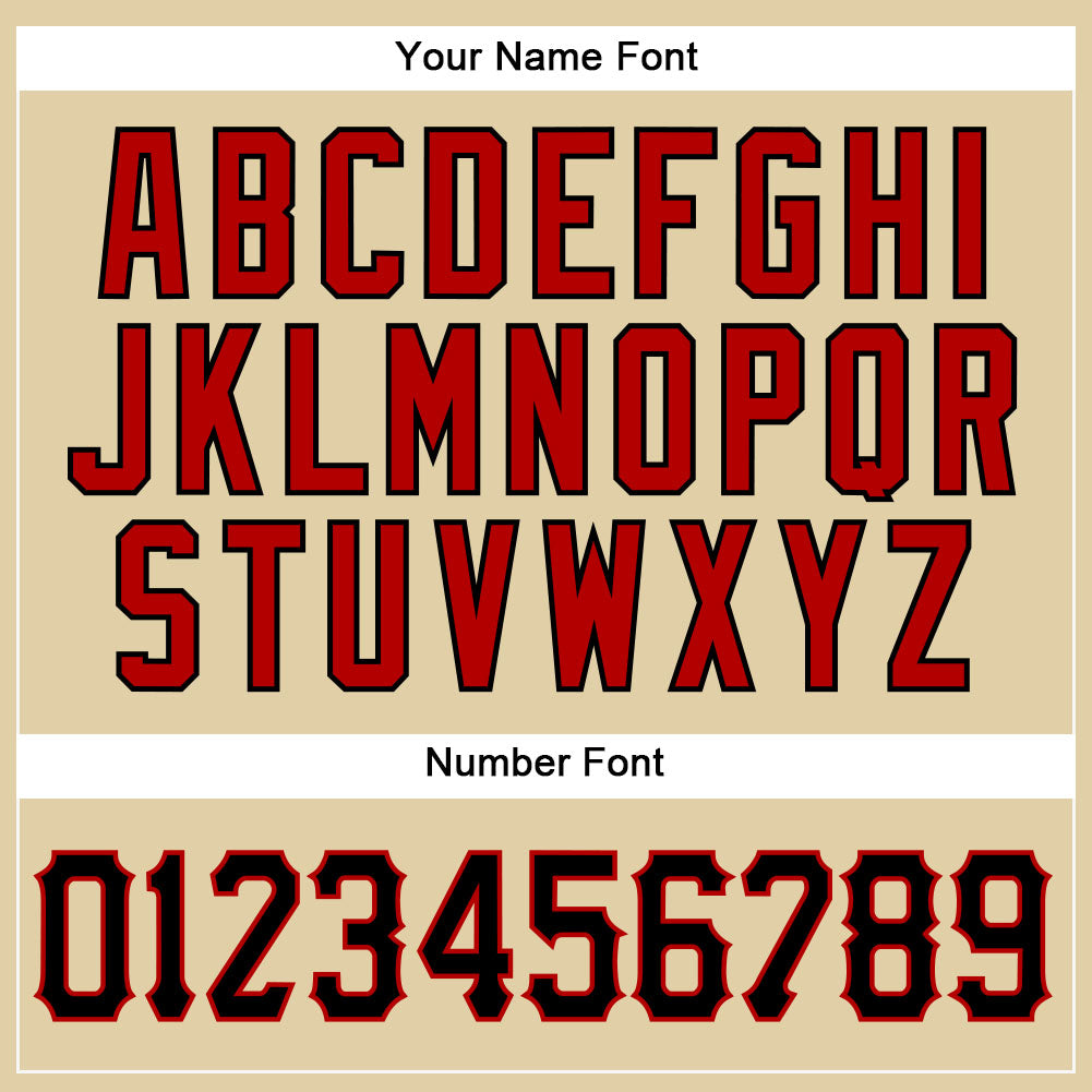 Custom Sand Black-Red Authentic Baseball Jersey