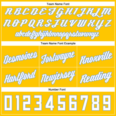 Custom Gold White-Light Blue Authentic Throwback Basketball Shorts